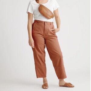 Organic Stretch Cotton Twill Barrel Pants Size 12